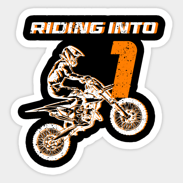 Riding into 1st birthday boy Dirt Bike gift for kids Sticker by ttao4164